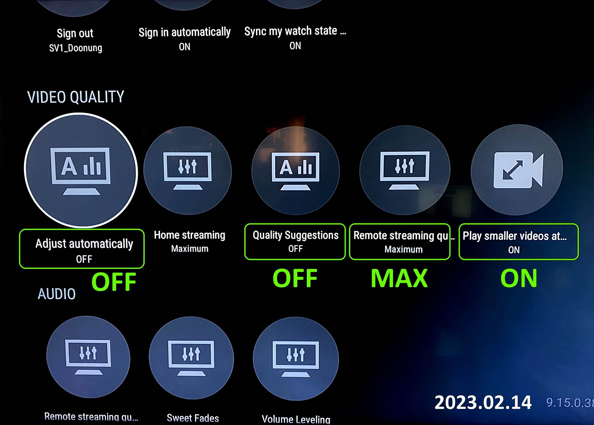 Android TV Plex Settings